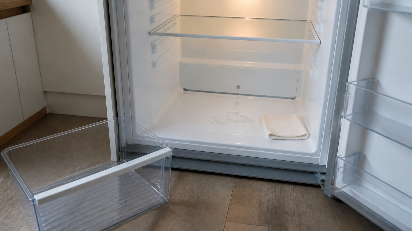 Apă sub sertarele frigiderului: cum verifici scurgerea condensului