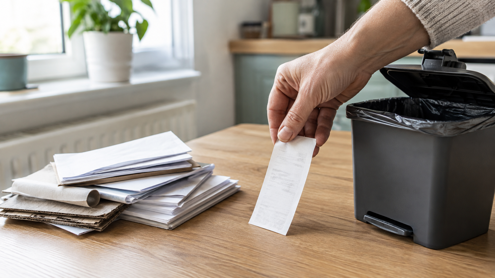 Bonurile fiscale pe hârtie termică: unde le arunci și de ce nu se reciclează cu hârtia