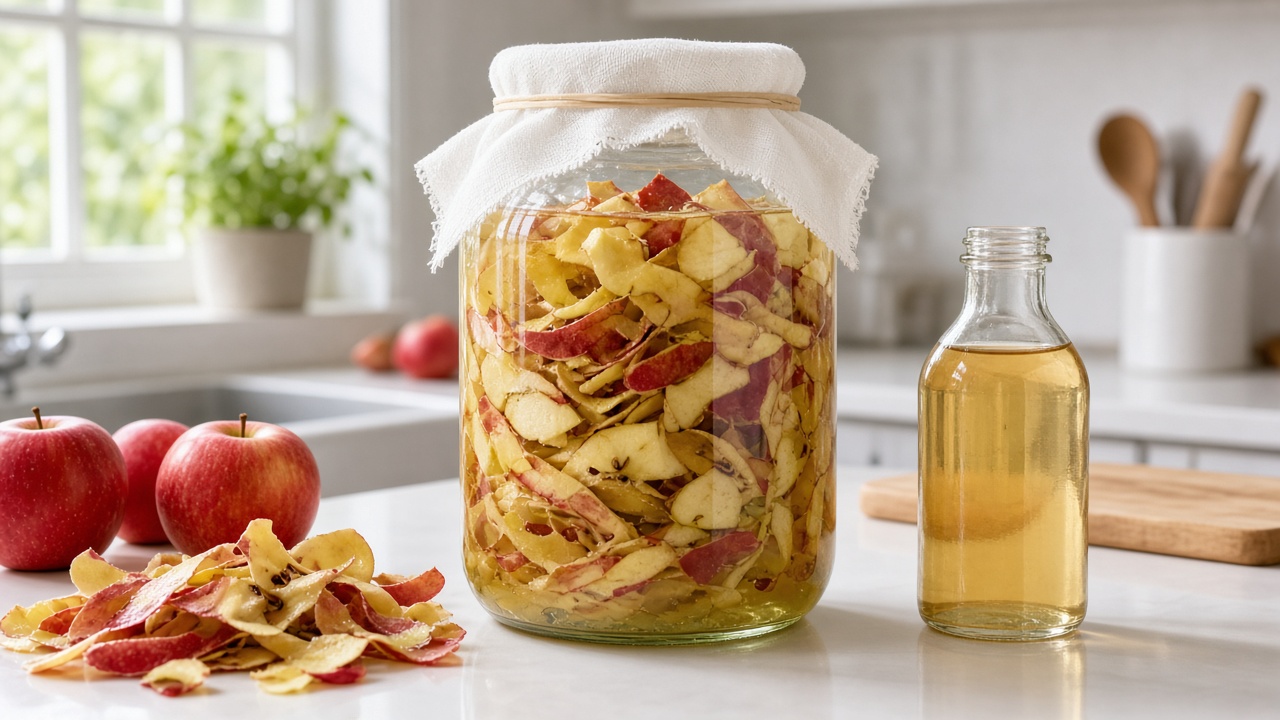Oțet de mere făcut acasă din coji și resturi: rețeta zero-waste a toamnei, pas cu pas