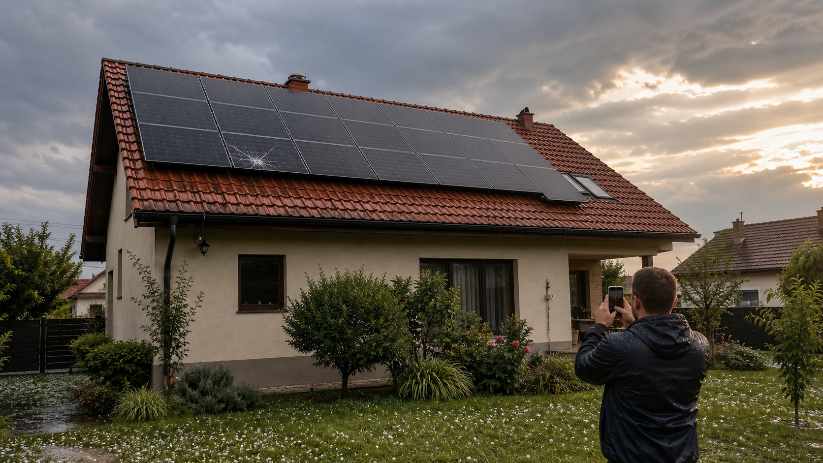 Panouri fotovoltaice după grindină: ce verifici fără să urci pe acoperiș