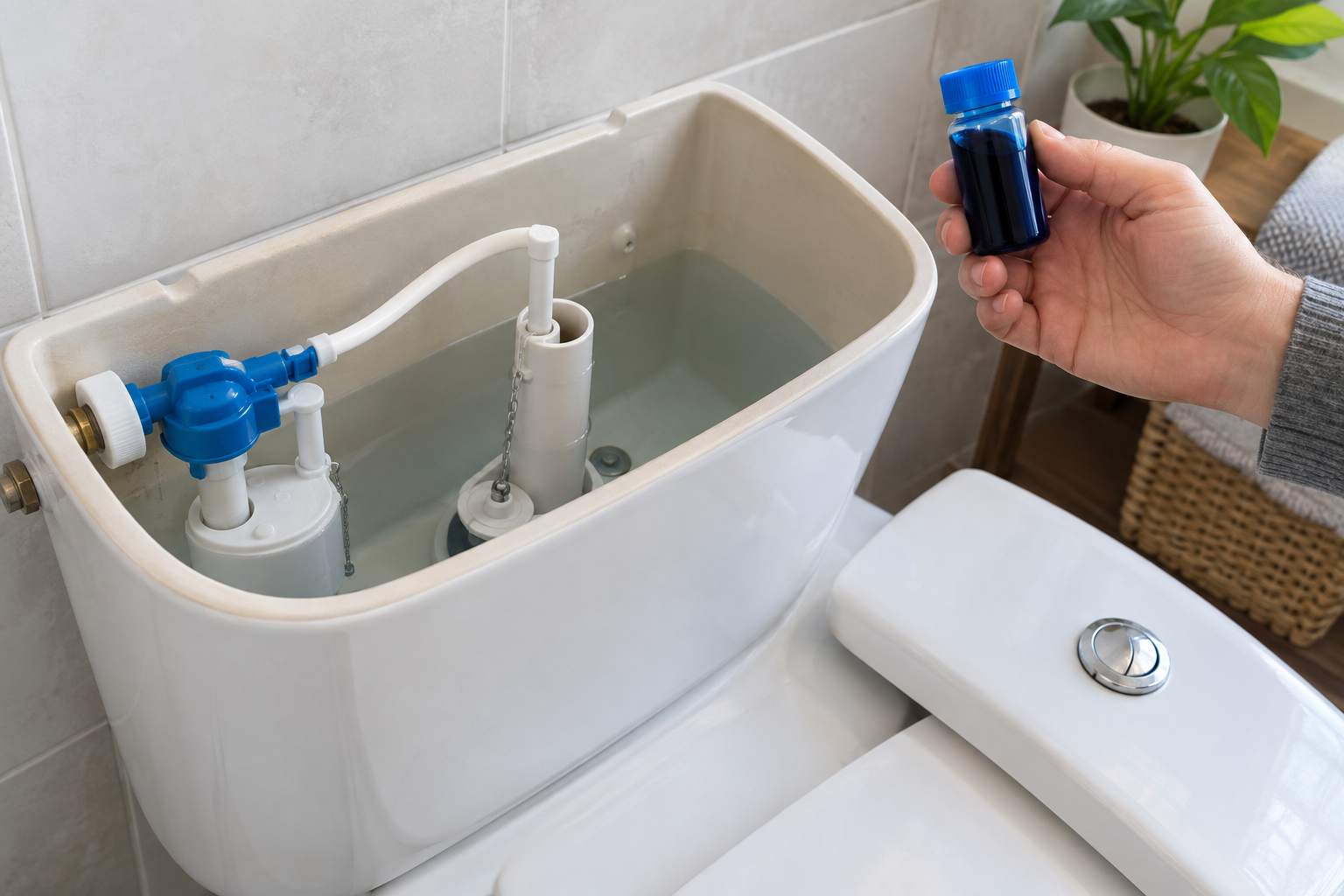 Rezervorul WC pierde apă? Testul cu colorant și ce verifici înainte să schimbi piesele